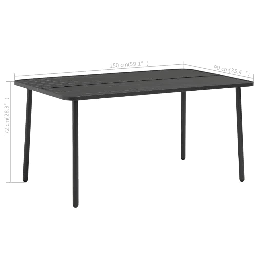 Garden Table Dark  Grey Steel