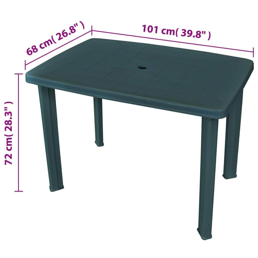 Garden Table Green  Plastic