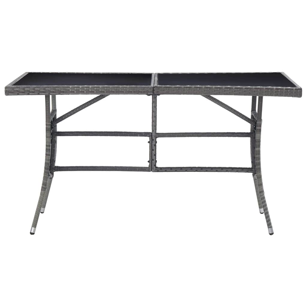 Garden Table Grey -  Poly Rattan