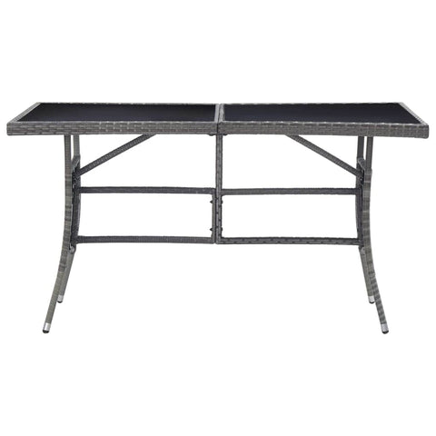 Garden Table Grey -  Poly Rattan