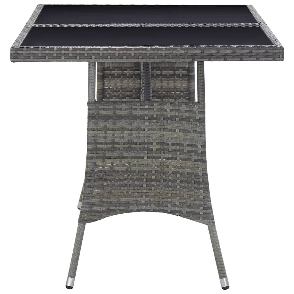Garden Table Grey -  Poly Rattan