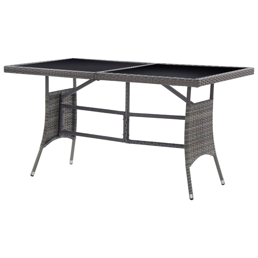 Garden Table Grey -  Poly Rattan
