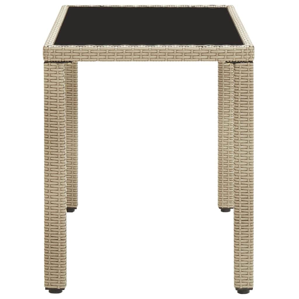 Garden Table Grey Poly Rattan