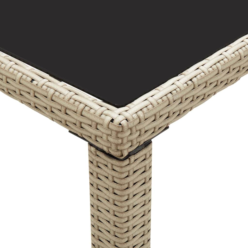 Garden Table Grey Poly Rattan