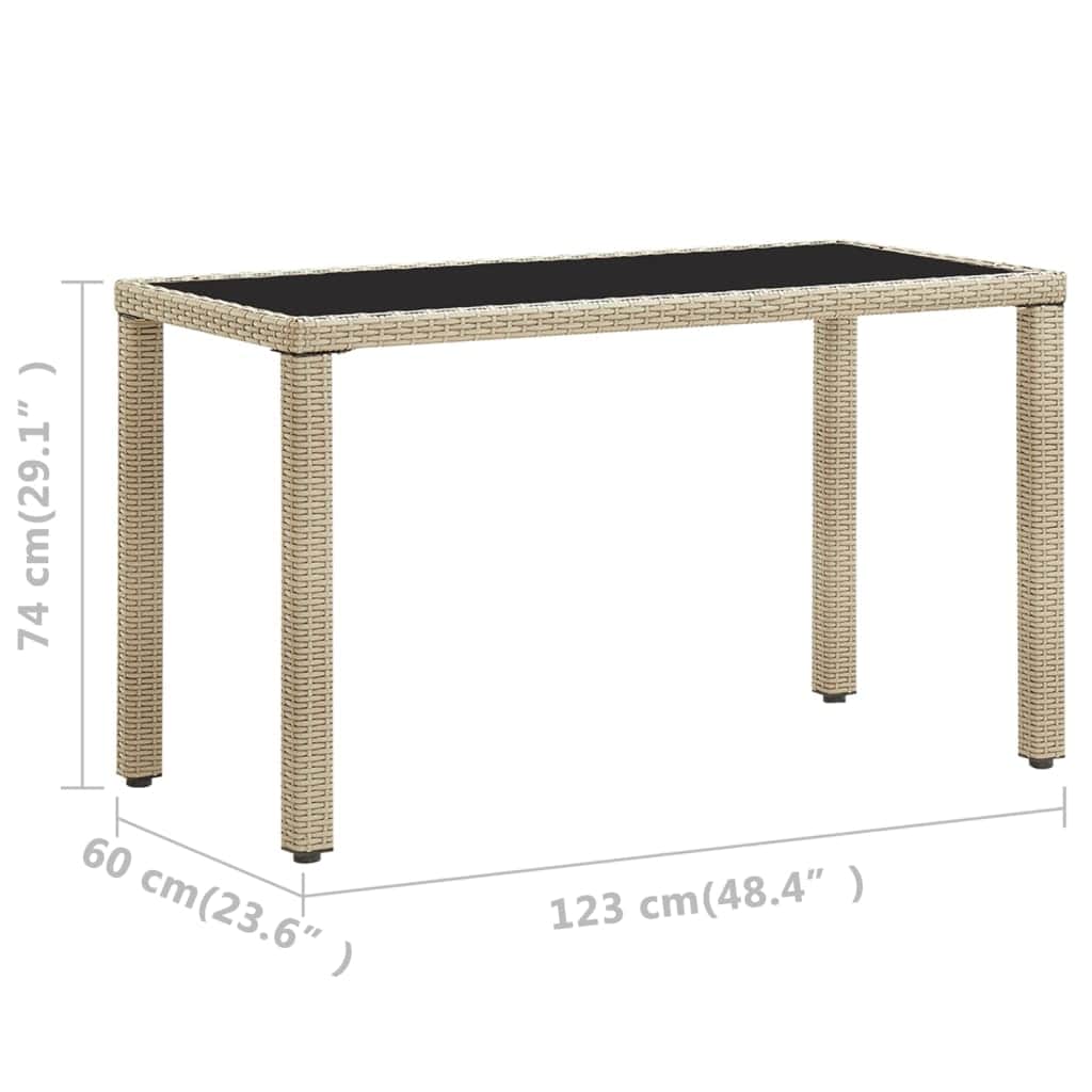 Garden Table Grey Poly Rattan