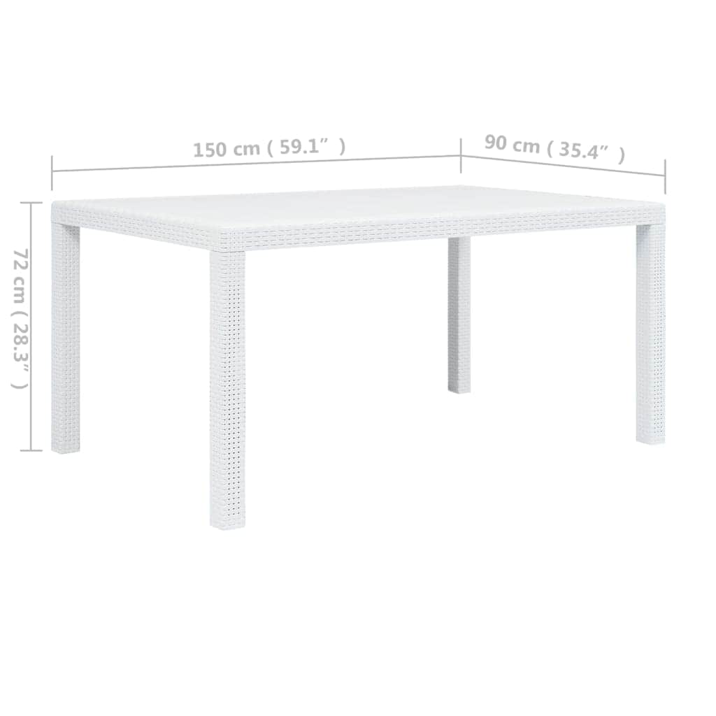 Garden Table Plastic Rattan Look