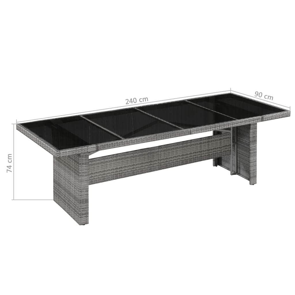 Garden Table Poly Rattan and Glass - Simple deals