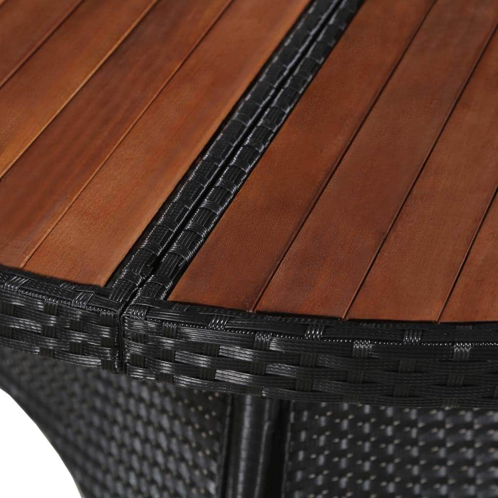 Garden Table Poly Rattan and Solid Acacia Wood - Simple deals