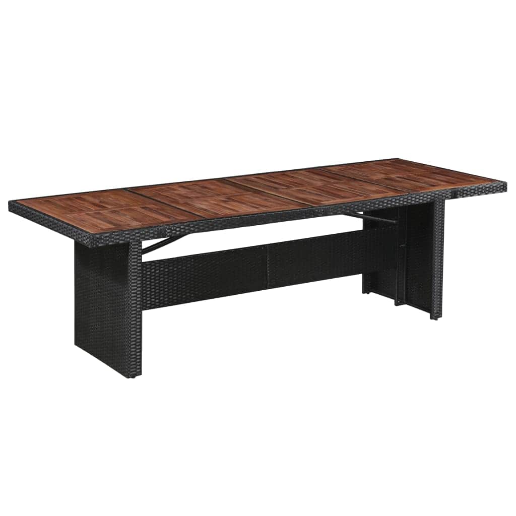 Garden Table Poly Rattan & Solid Acacia Wood - Simple deals