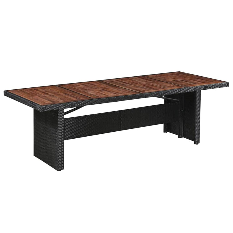 Garden Table Poly Rattan & Solid Acacia Wood - Simple deals
