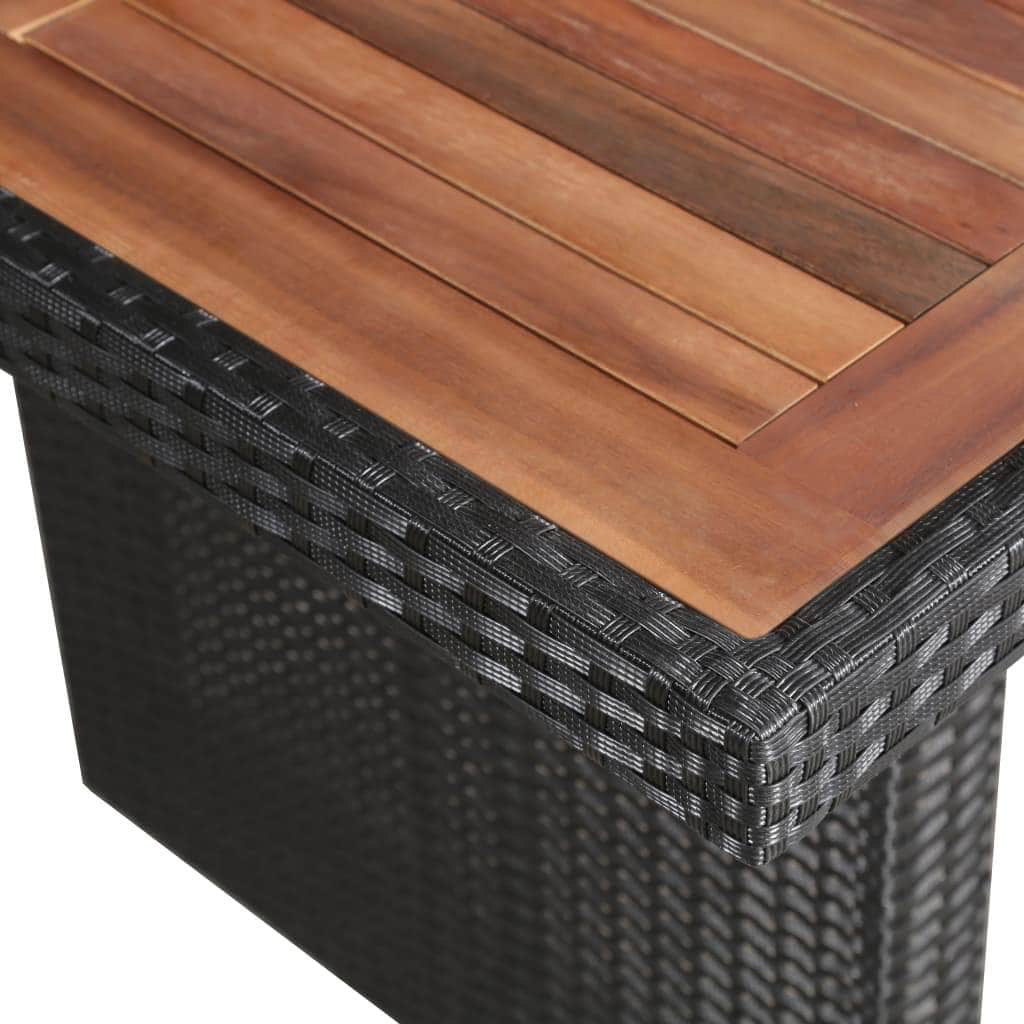 Garden Table Poly Rattan & Solid Acacia Wood - Simple deals