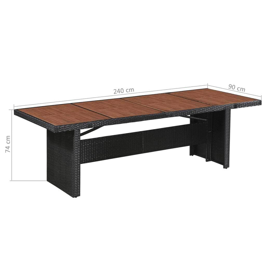 Garden Table Poly Rattan & Solid Acacia Wood - Simple deals