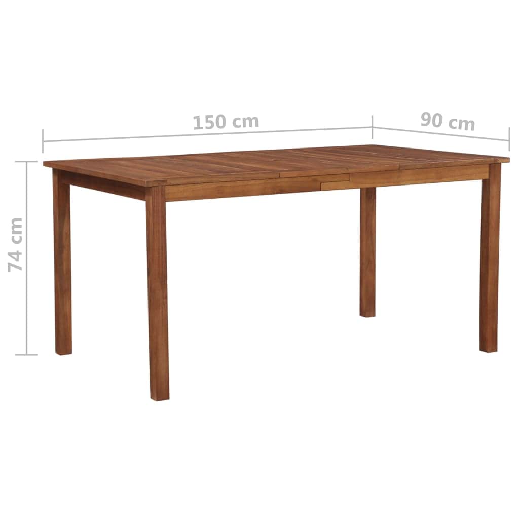 Garden Table  Solid Acacia Wood - Brown
