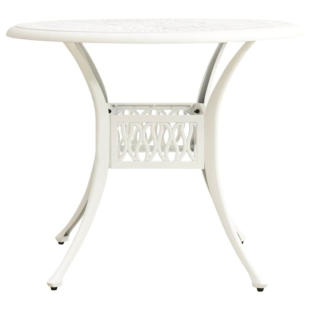 Garden Table White Cast Aluminium