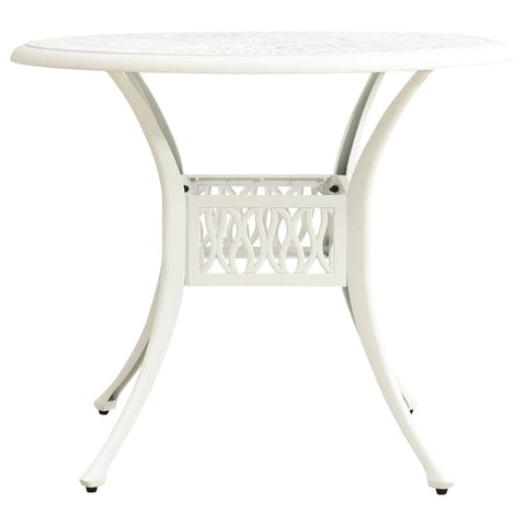 Garden Table White Cast Aluminium