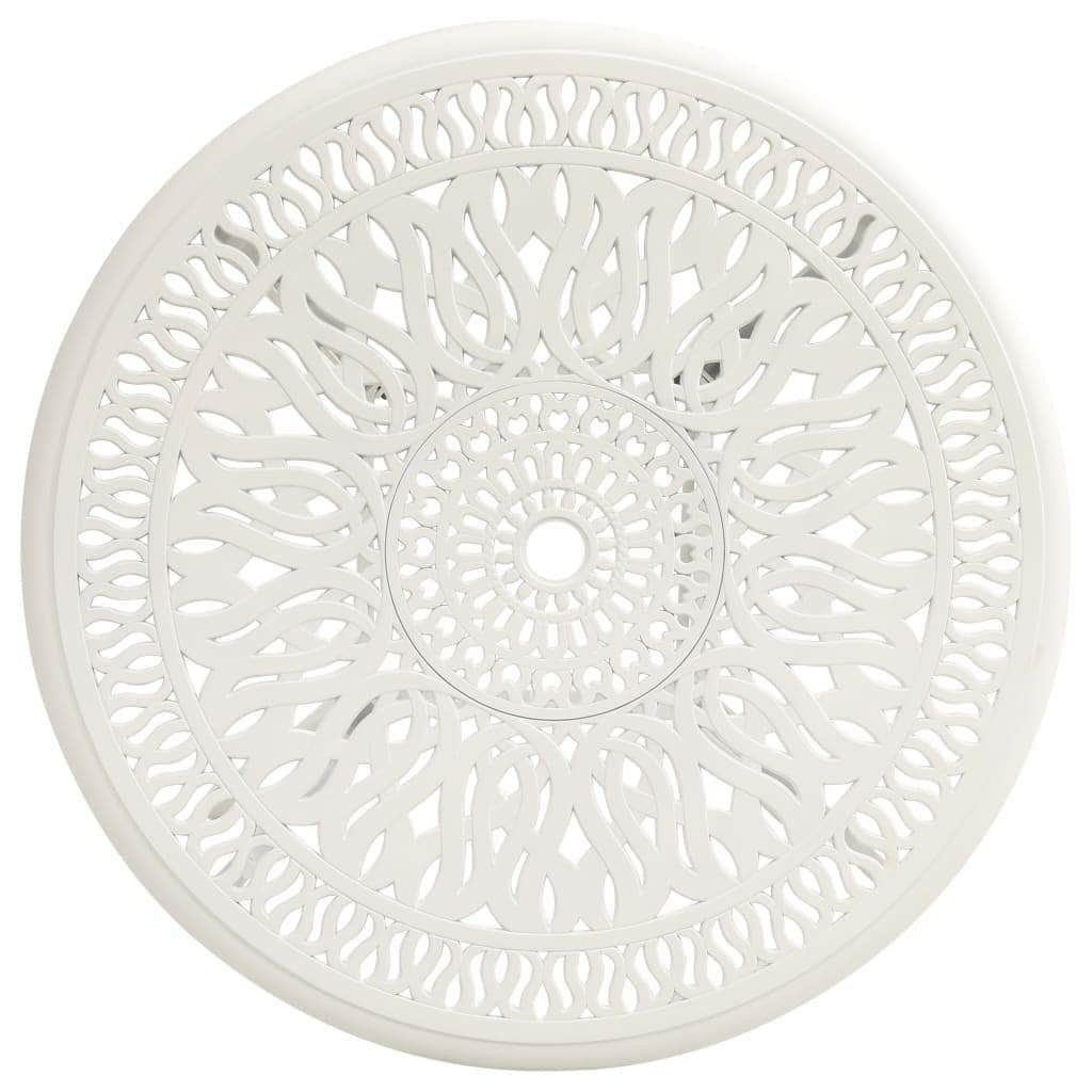 Outdoor Tables - Garden Table White Cast Aluminium