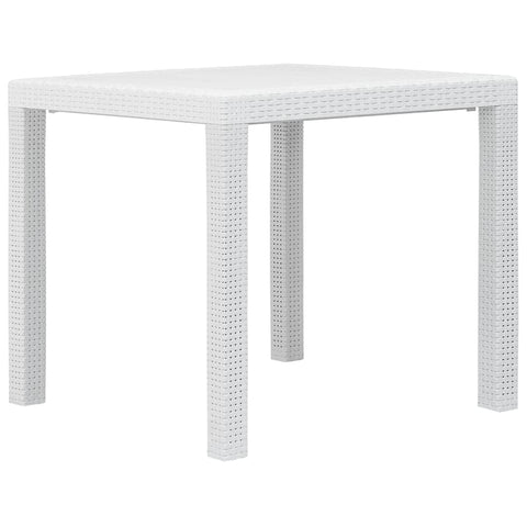 Garden Table White  Plastic Rattan Look