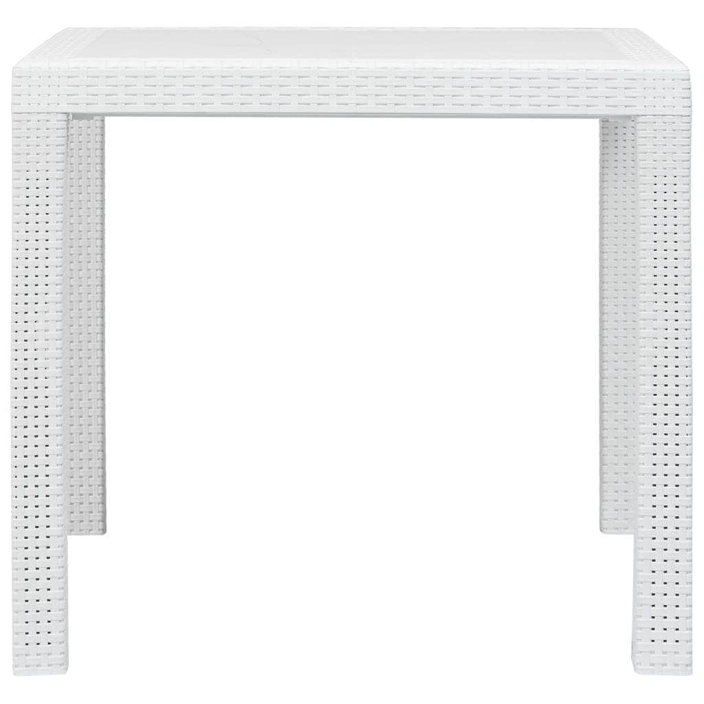 Garden Table White  Plastic Rattan Look