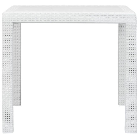 Garden Table White  Plastic Rattan Look