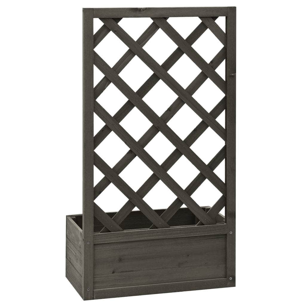 Garden Trellis Planter Grey Solid Firwood