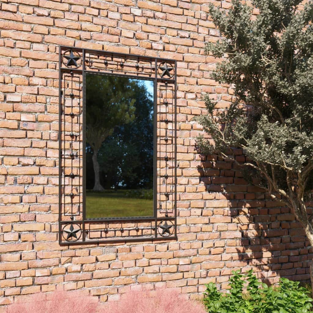 Garden Wall Mirror Rectangular, Black