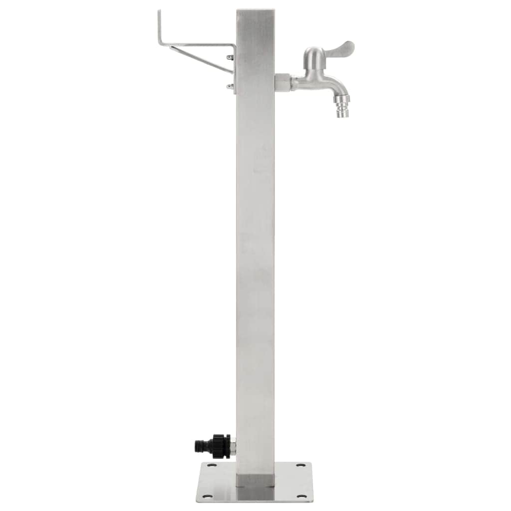 Garden Water Column Stainless Steel Square 65 cm