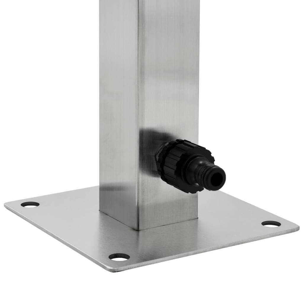 Garden Water Column Stainless Steel Square 65 cm