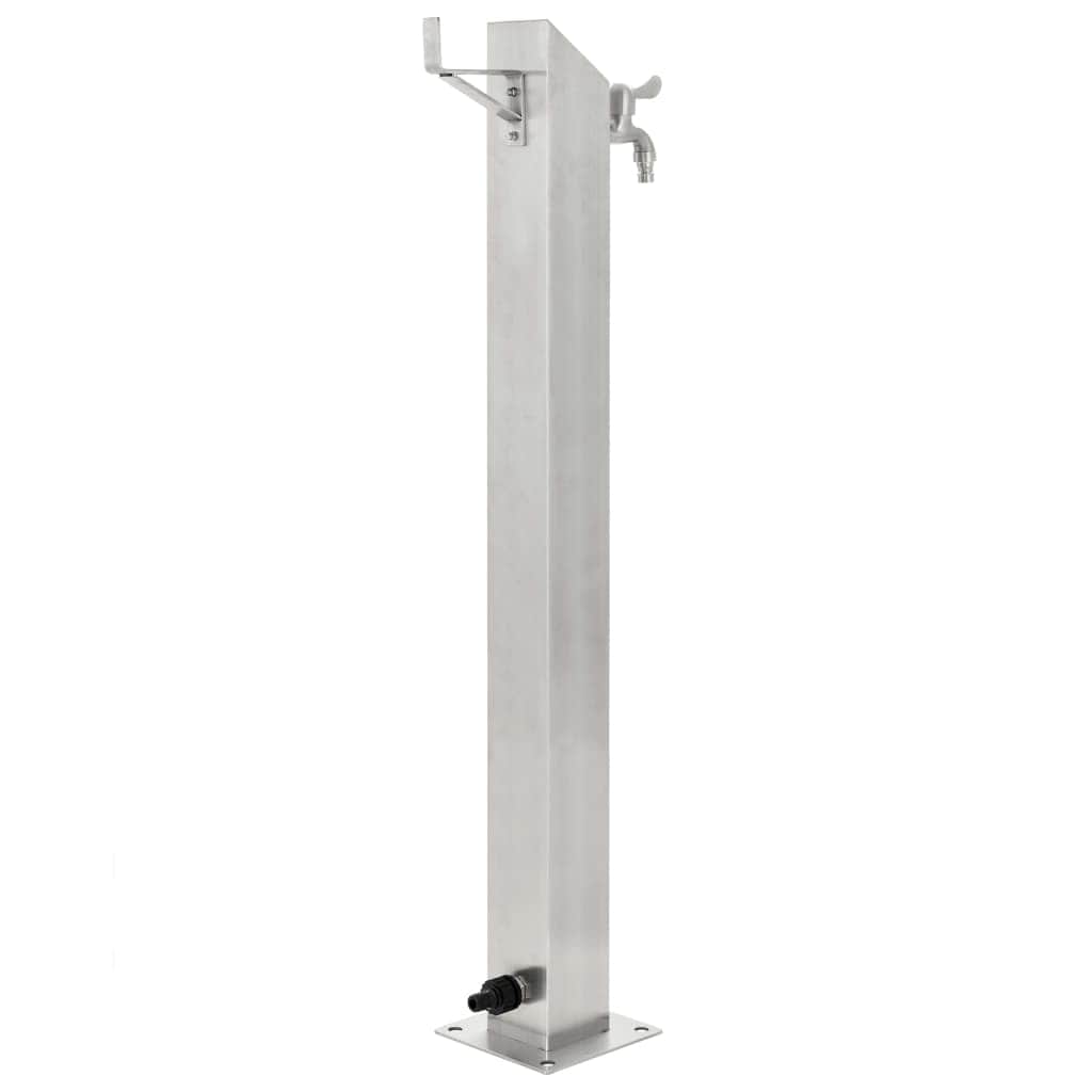Garden Water Column Stainless Steel Square 95 cm