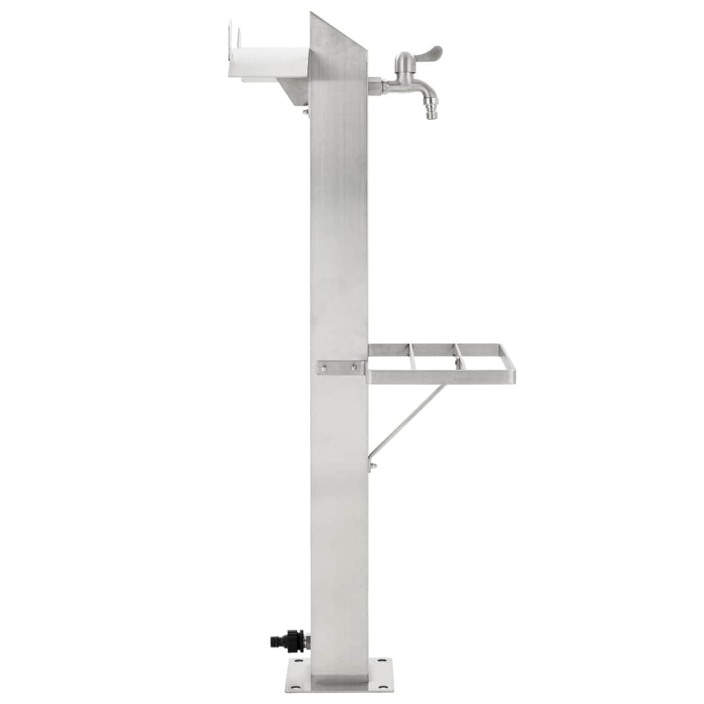 Garden Water Column Stainless Steel Square 95 cm