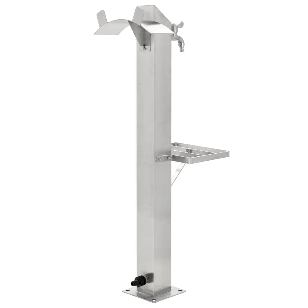 Garden Water Column Stainless Steel Square 95 cm