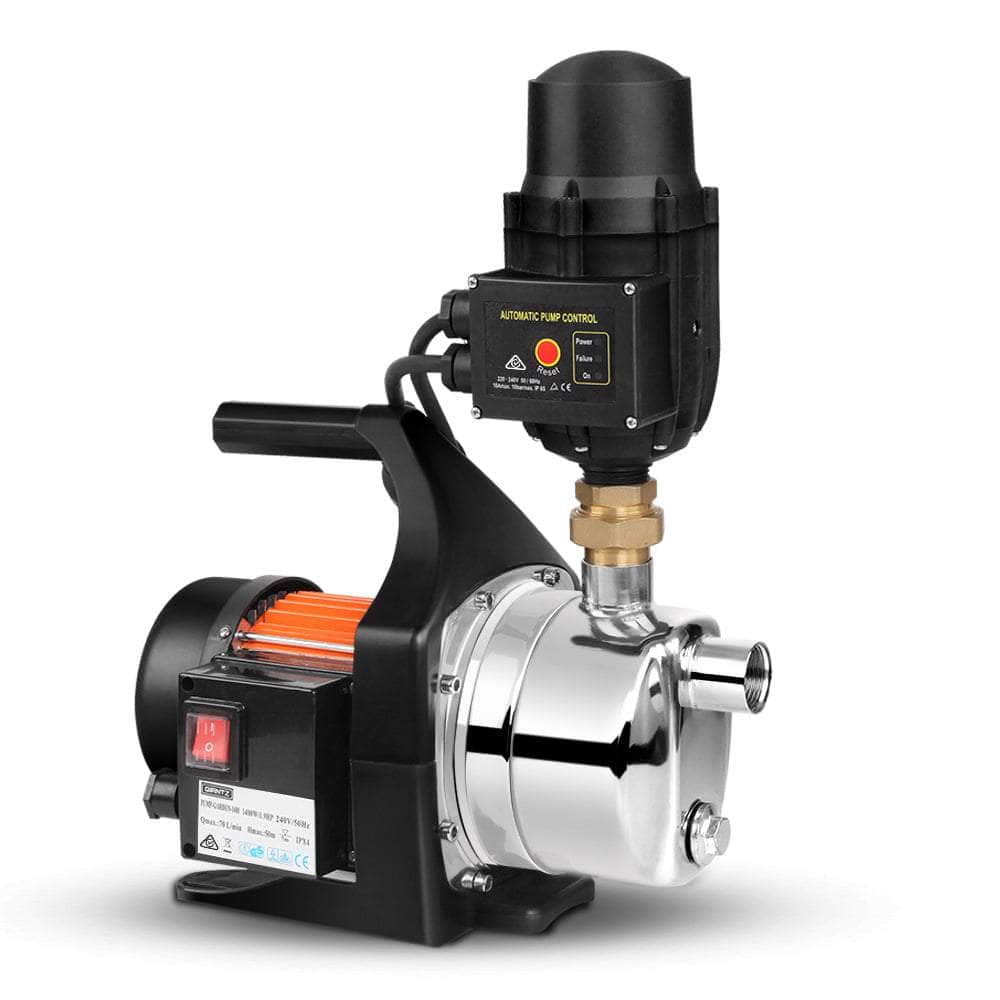 Garden Water Pump High Pressure 1500W Tank Rain Farm Irrigation House Black