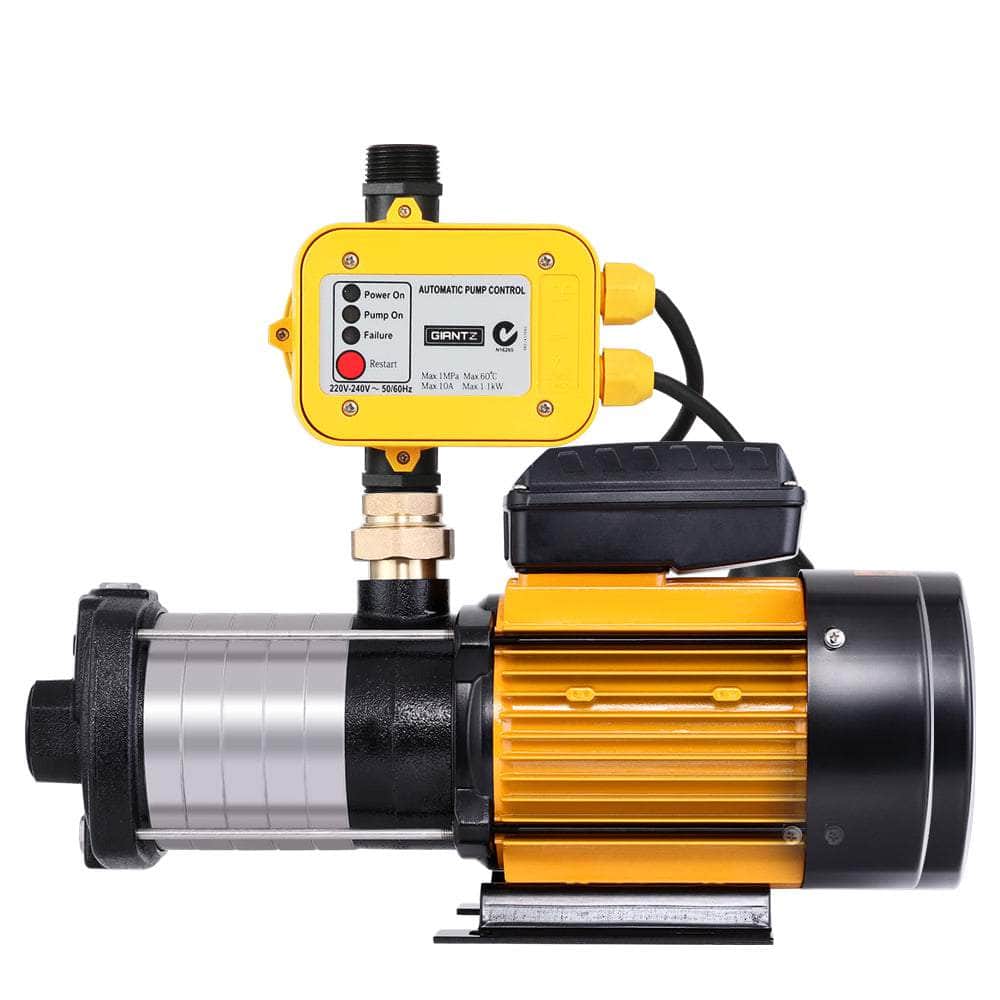 Garden Water Pump High Pressure 2500W Multi Stage Tank Rain Irrigation Yellow