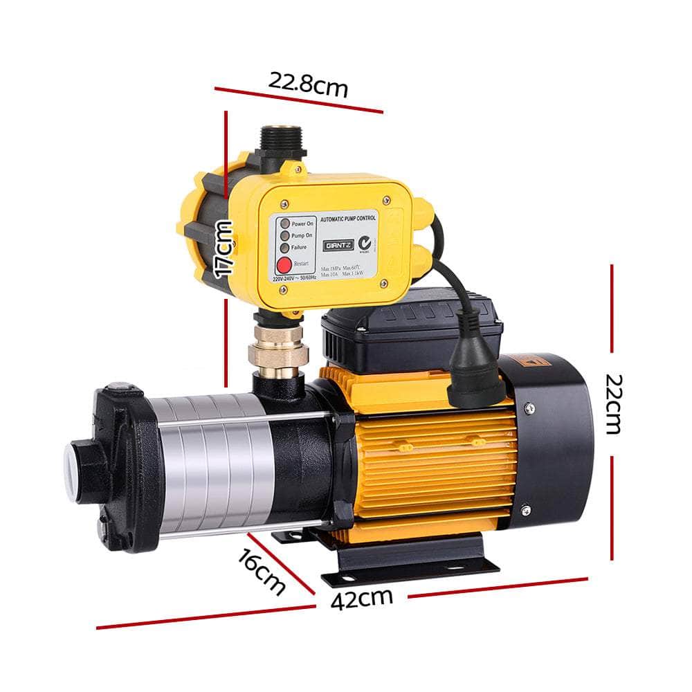 Garden Water Pump High Pressure 2500W Multi Stage Tank Rain Irrigation Yellow