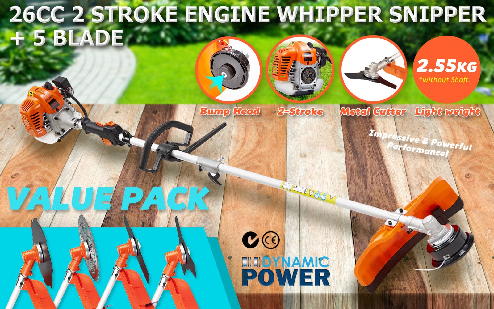 Garden Whipper Snipper Brush Cutter 26cc + 4 Blades with Gardening Tools - photo 18