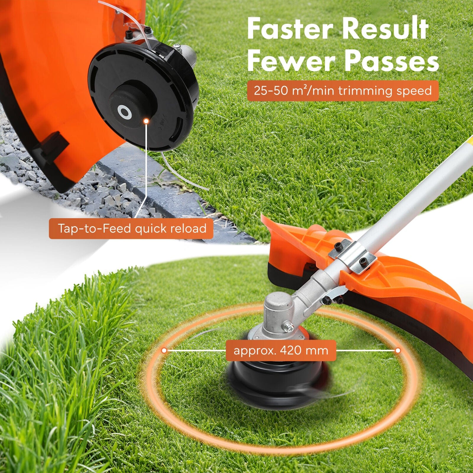 Garden Whipper Snipper Brush Cutter 26cc with 1 Blade with Gardening Tools - photo 18