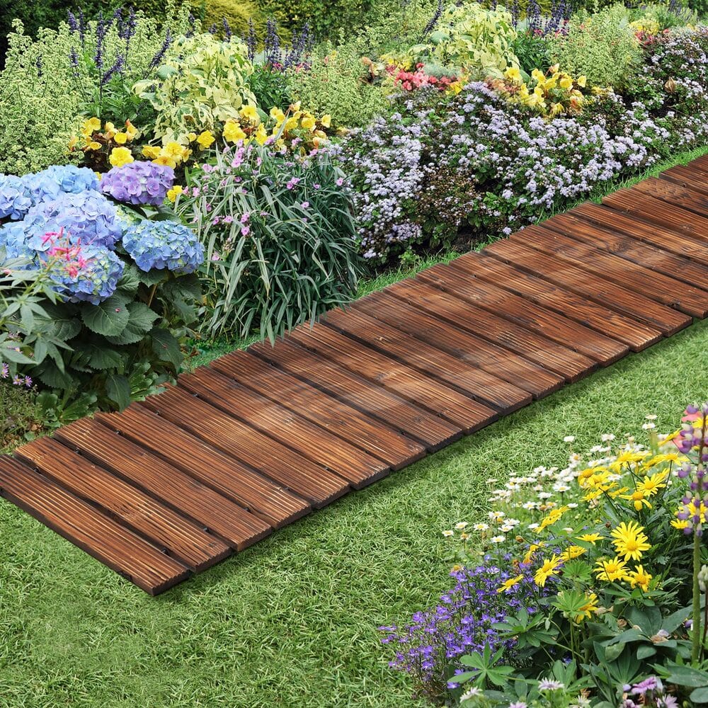 Garden Wooden Pathway 8ft Straight Roll-Out, Wooden finish - photo 16