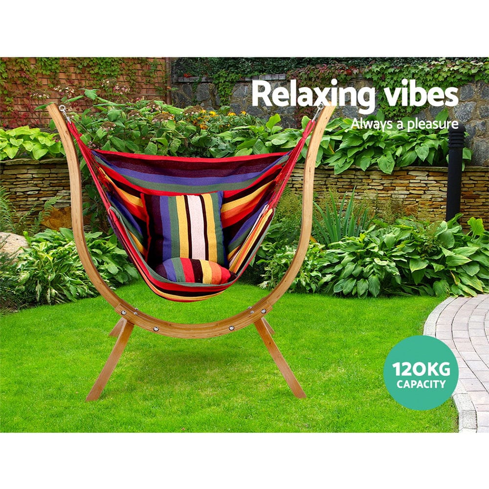 Hammock Chair Timber Outdoor Furniture Camping With Wooden Stand - Outdoor Chairs