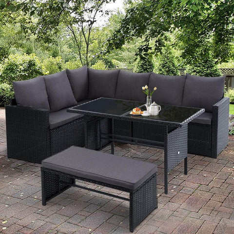 Gardeon Outdoor Furniture Dining Setting Sofa Set Wicker 8 Seater Storage Cover