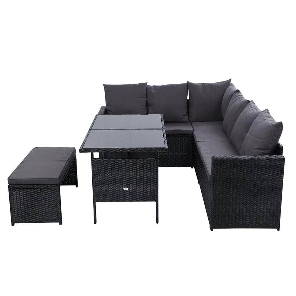 Gardeon Outdoor Furniture Dining Setting Sofa Set Wicker 8 Seater Storage Cover