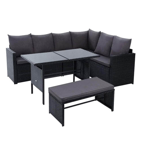 Gardeon Outdoor Furniture Dining Setting Sofa Set Wicker 8 Seater Storage Cover
