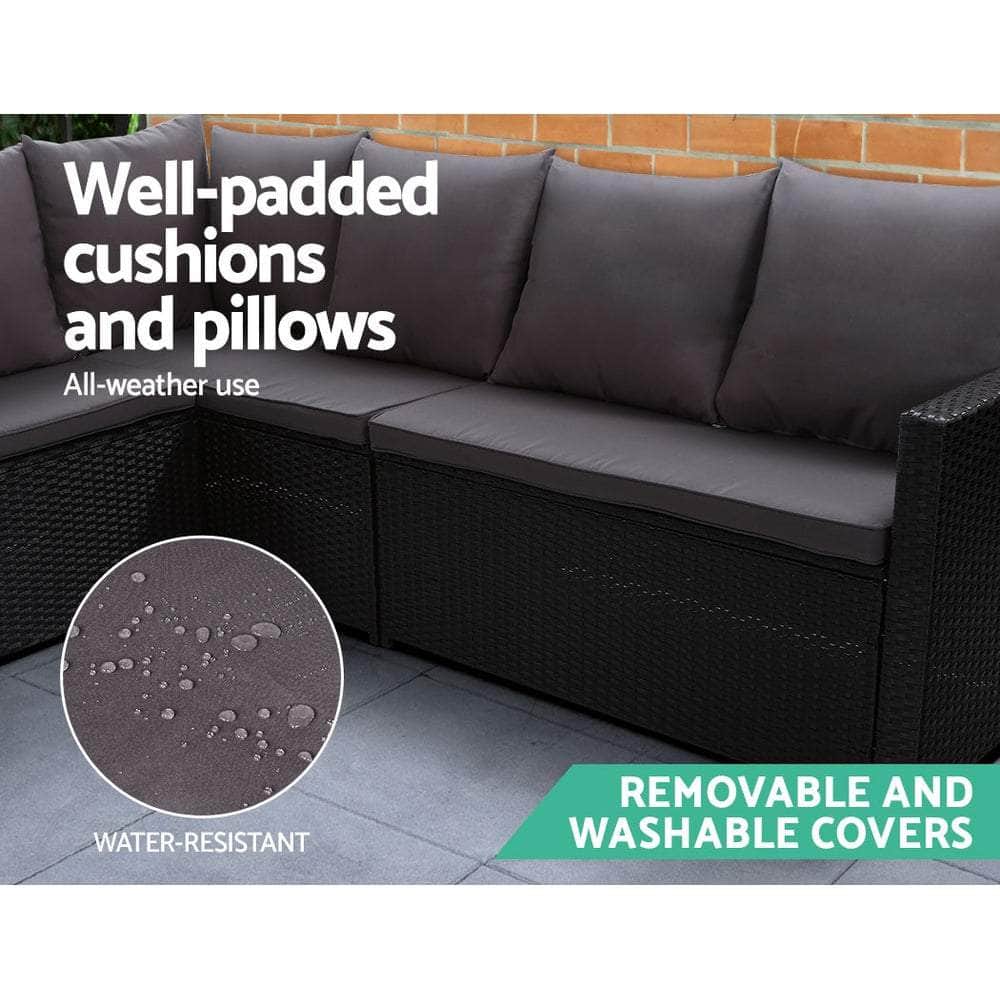 Gardeon Outdoor Furniture Dining Setting Sofa Set Wicker 9 Seater Storage Cover