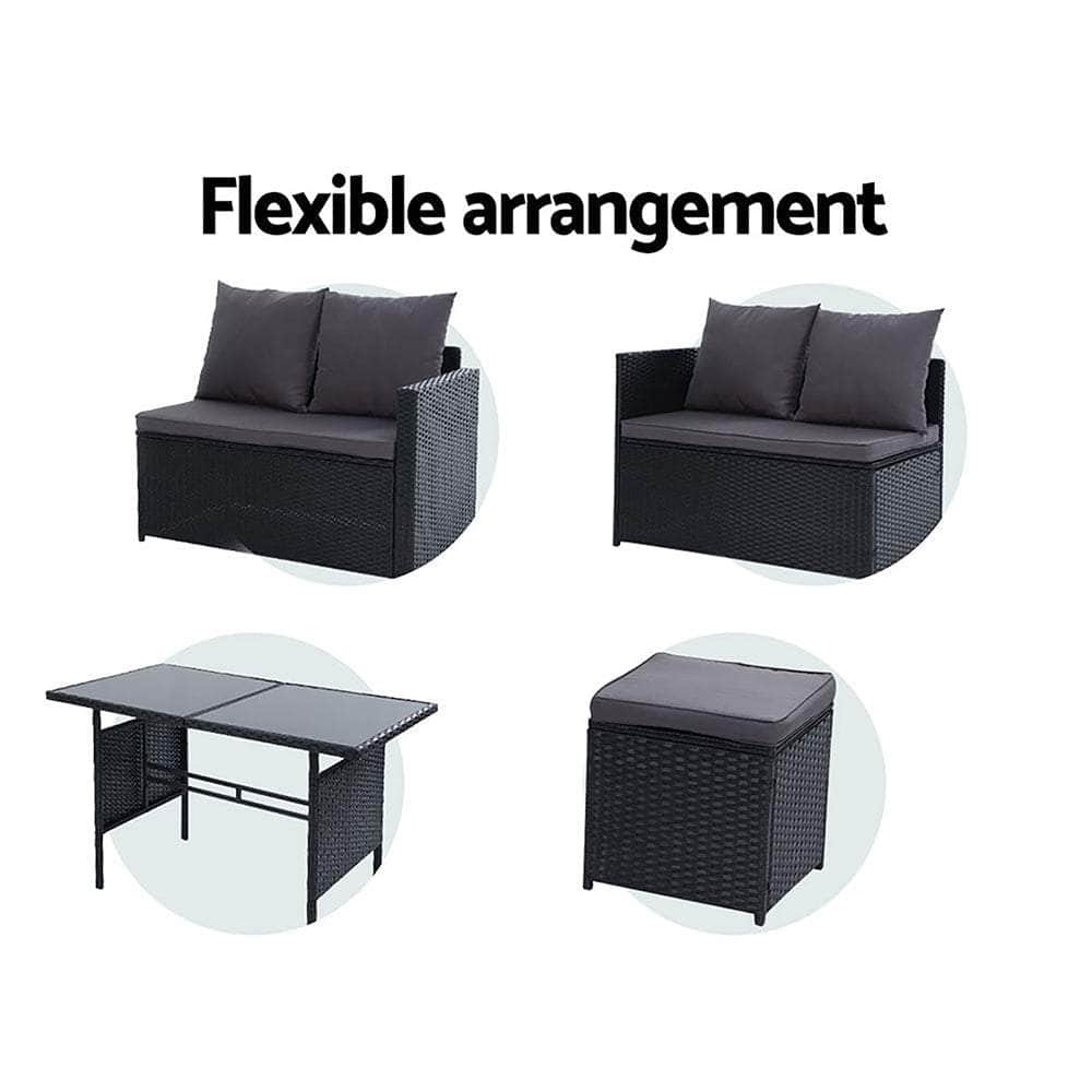 Gardeon Outdoor Furniture Dining Setting Sofa Set Wicker 9 Seater Storage Cover