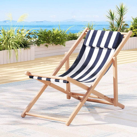 Gardeon Outdoor Furniture Sun Lounge Beach Chairs Deck Chair Folding Wooden Patio
