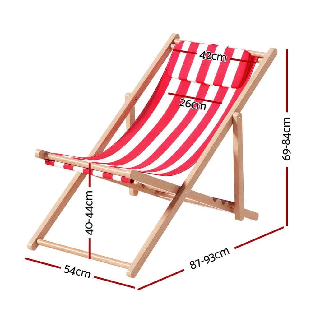 Gardeon Outdoor Furniture Sun Lounge Wooden Beach Chairs Deck Chair Folding Patio