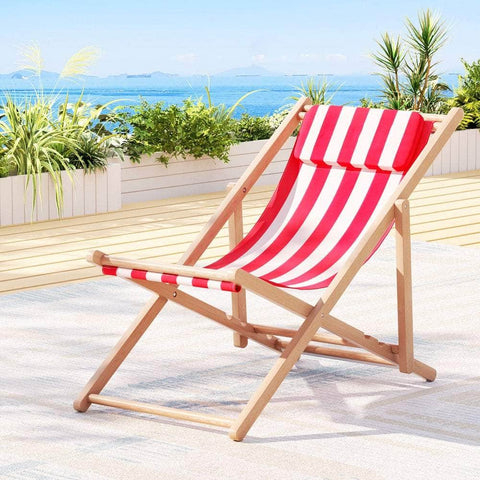 Gardeon Outdoor Furniture Sun Lounge Wooden Beach Chairs Deck Chair Folding Patio