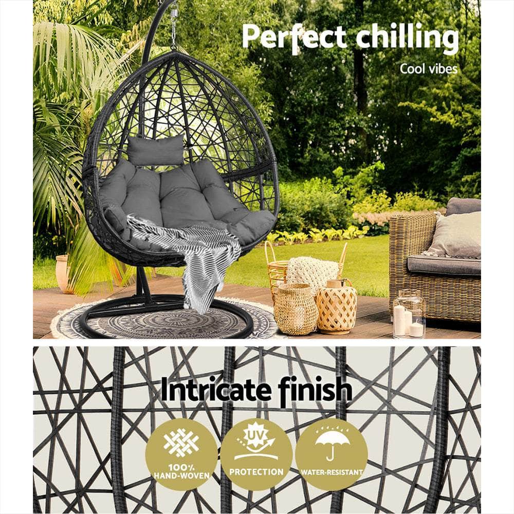 Gardeon Outdoor Hanging Swing Chair - Black