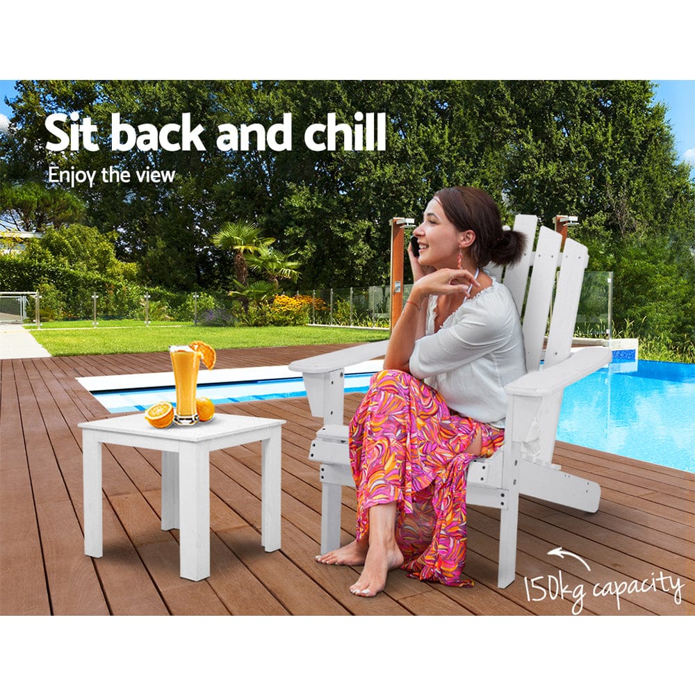 Gardeon Outdoor Sun Lounge Beach Chairs Table Setting Wooden Adirondack Patio Chair Lounges, Wooden finish - photo 26