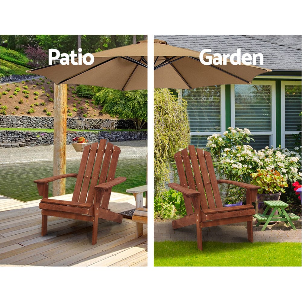 Outdoor Sun Lounge Beach Chairs Table Setting Wooden Adirondack Patio Chair Brwon | Outdoor Sofas & Lounge S - photo 26
