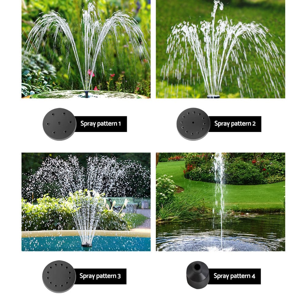 Solar Pond Pump With Battery Kit Led Lights 4.3Ft, Gardeon Powered Garden Water