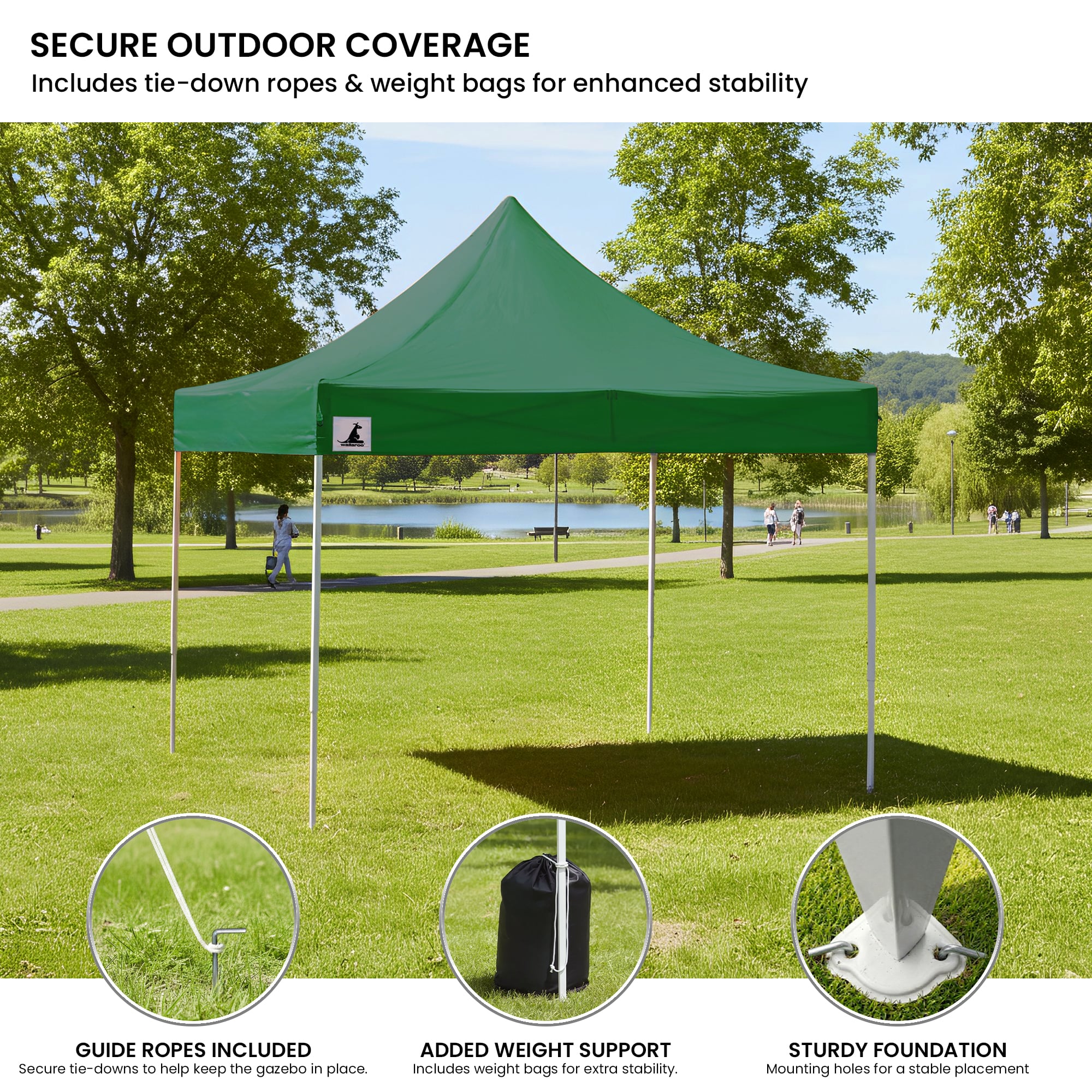 PopUp Gazebo Green 3x3m 3x3cm